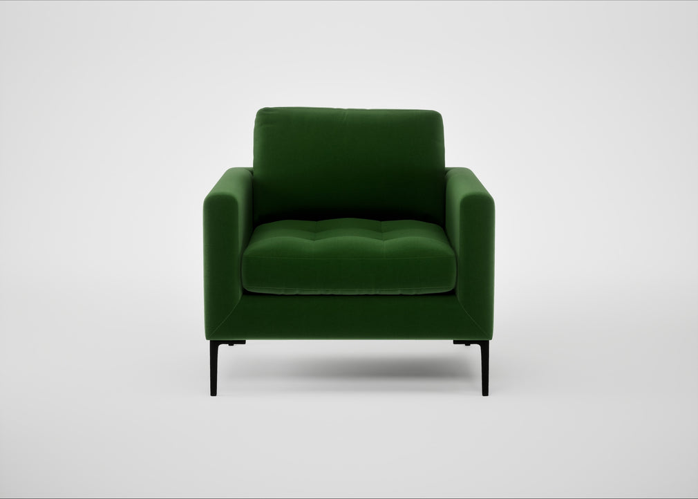 Eton Armchair Smart Velvet Forest / Black