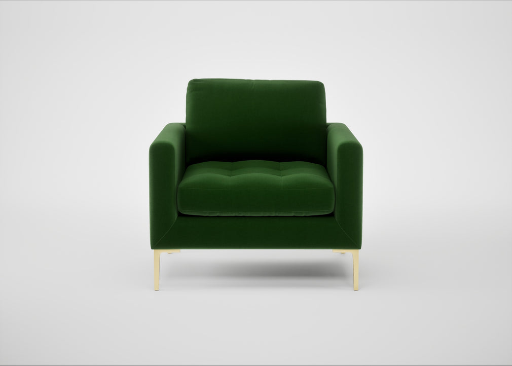 Eton Armchair Smart Velvet Forest / Brass