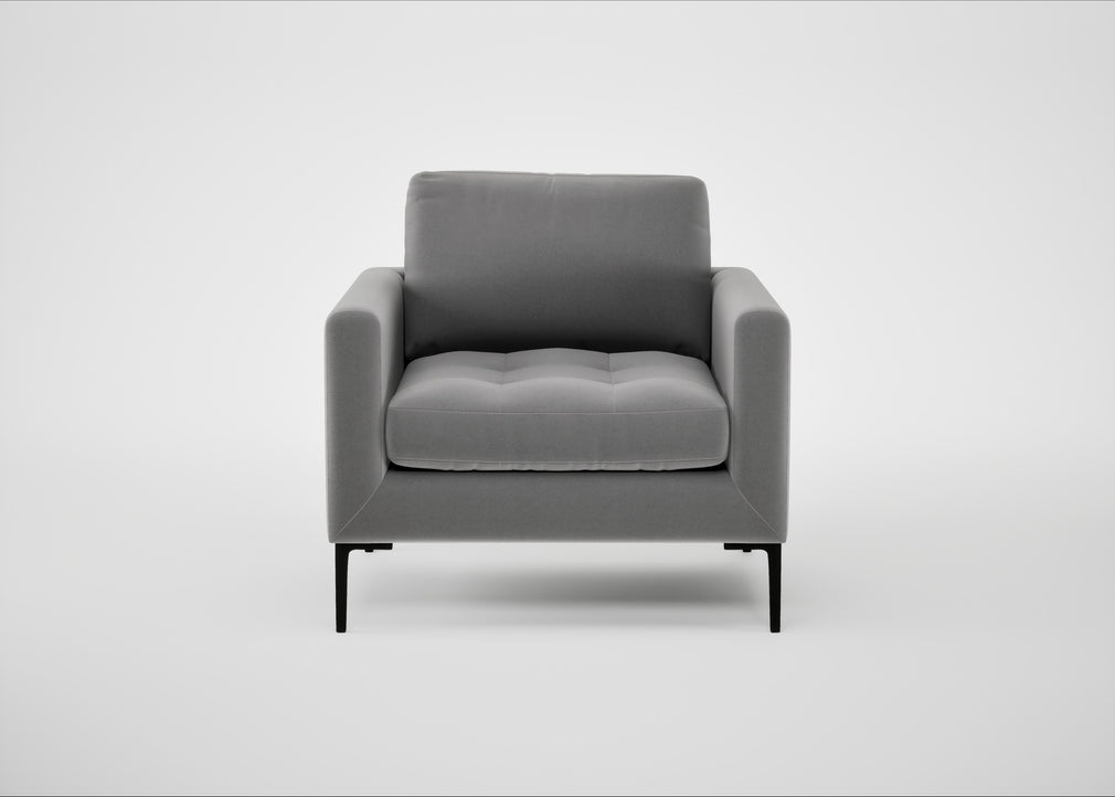 Eton Armchair Smart Velvet Mercury / Black