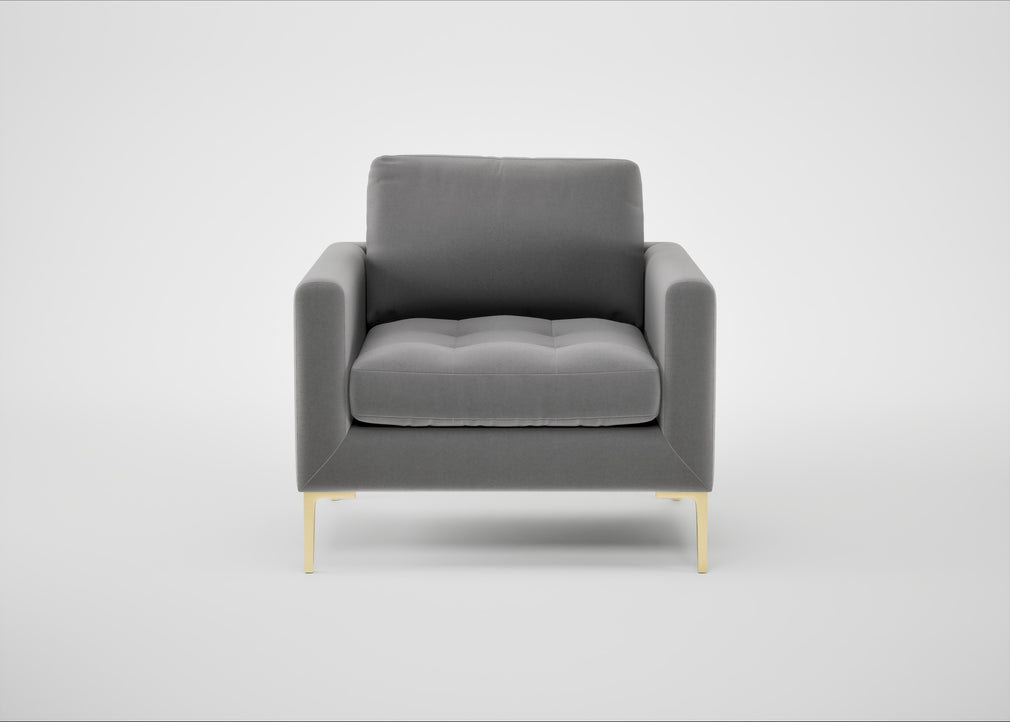 Eton Armchair Smart Velvet Mercury / Brass