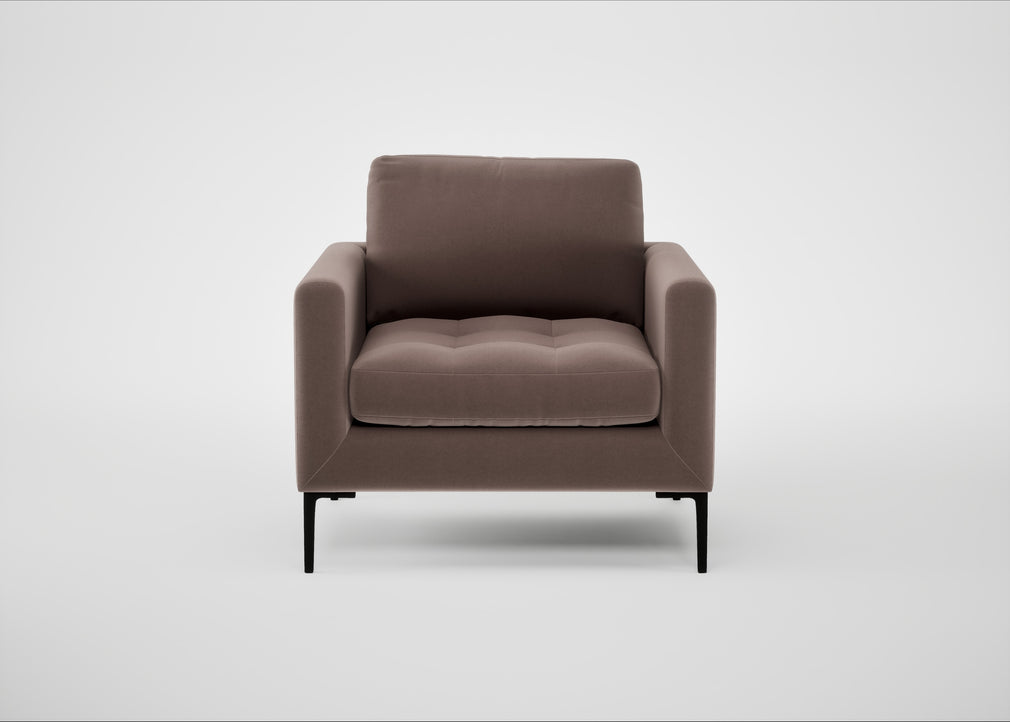 Eton Armchair Smart Velvet Mouse / Black