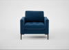 Eton Armchair Cotton Velvet Petrol / Black