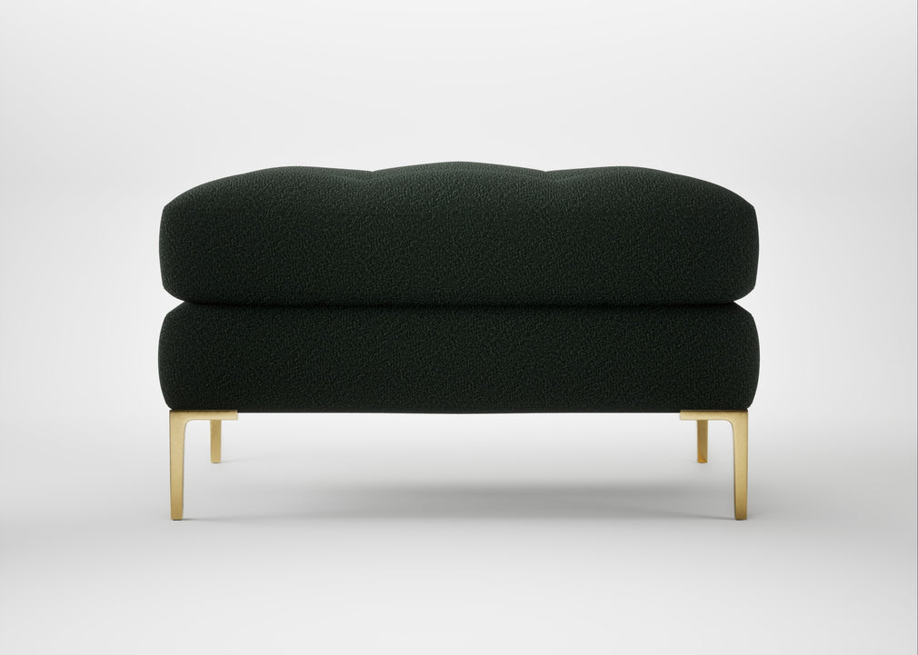 Eton Footstool Boucle Fern / Brass