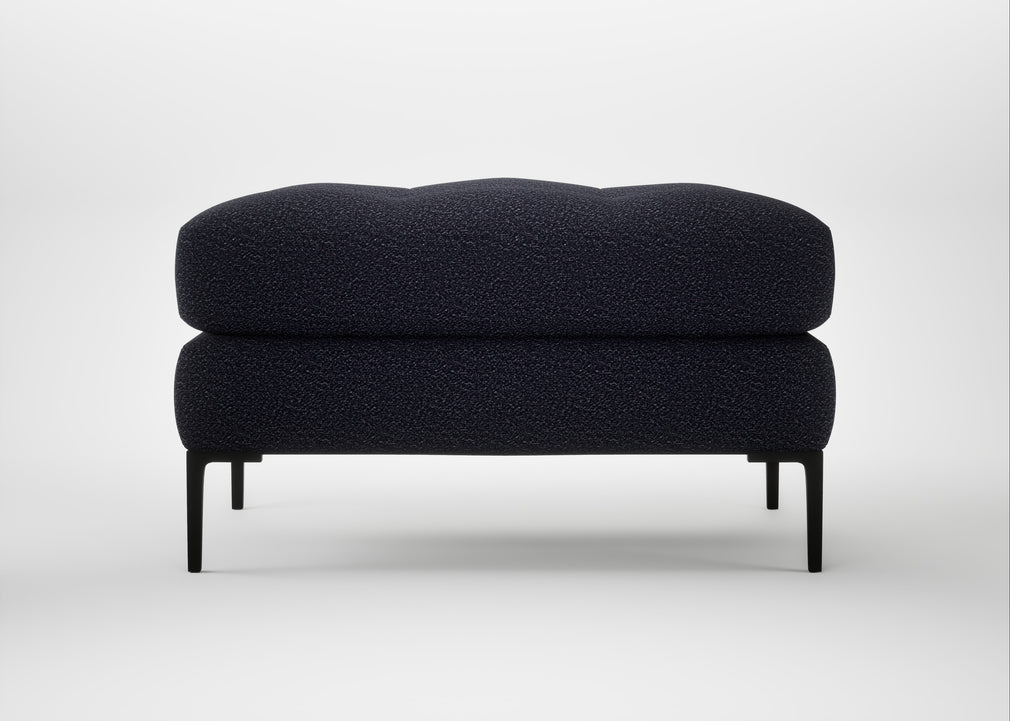 Eton Footstool Boucle Indigo / Black