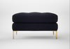 Eton Footstool Boucle Indigo / Brass