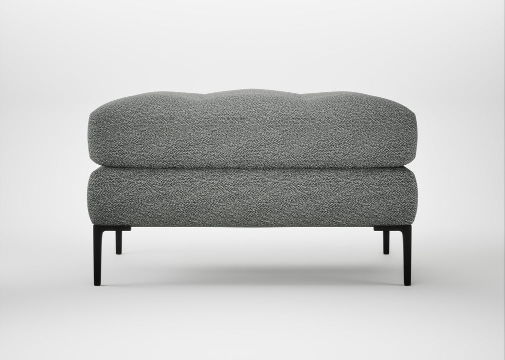 Eton Footstool Boucle Steel / Black