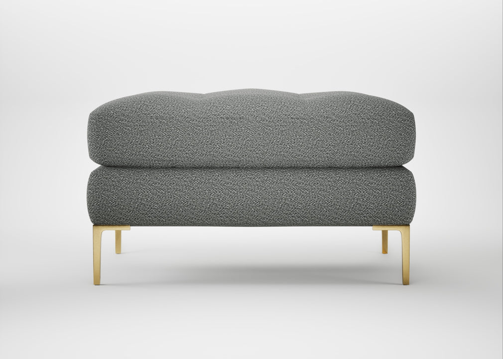 Eton Footstool Boucle Steel / Brass
