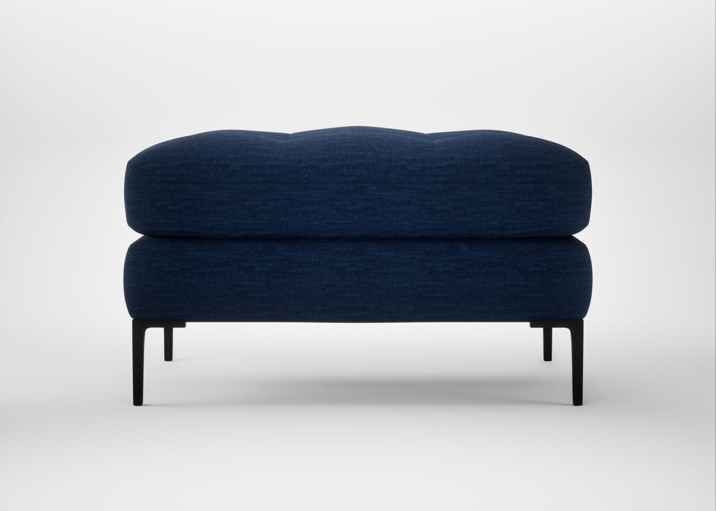 Eton Footstool Broad Weave Lagoon / Black