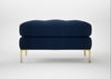 Eton Footstool Broad Weave Lagoon / Brass