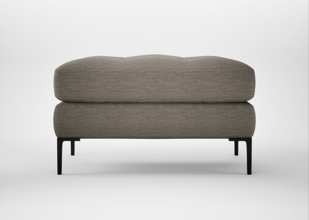 Eton Footstool Broad Weave Pebble / Black