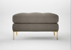 Eton Footstool Broad Weave Pebble / Brass