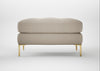 Eton Footstool Broad Weave Putty / Brass