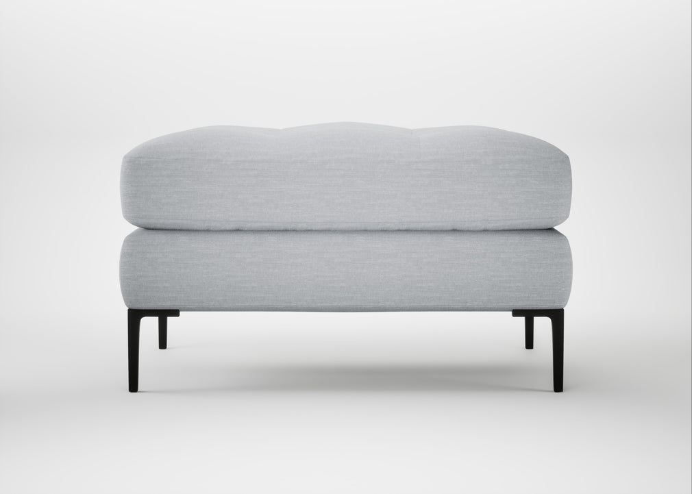 Eton Footstool Broad Weave Tin / Black