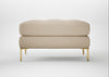 Eton Footstool Brushed Cotton Oat / Brass