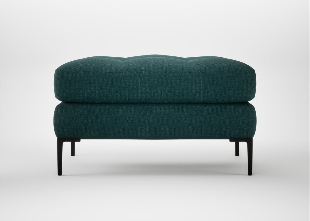 Eton Footstool Brushed Cotton Pine / Black