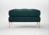 Eton Footstool Brushed Cotton Pine / Brass