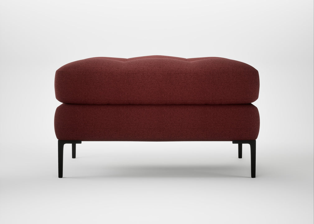 Eton Footstool Capelo Linen-Cotton Etruscan Red / Black