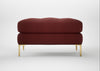 Eton Footstool Capelo Linen-Cotton Etruscan Red / Brass
