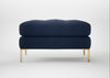 Eton Footstool Capelo Linen-Cotton Inkspot / Brass