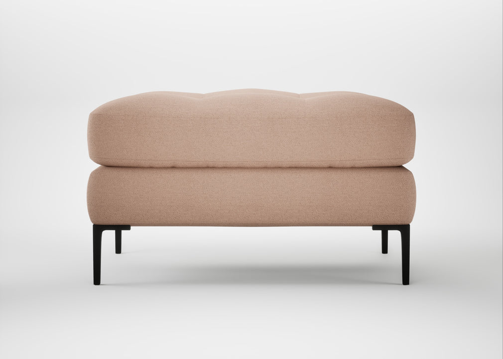 Eton Footstool Capelo Linen-Cotton Rosedale / Black