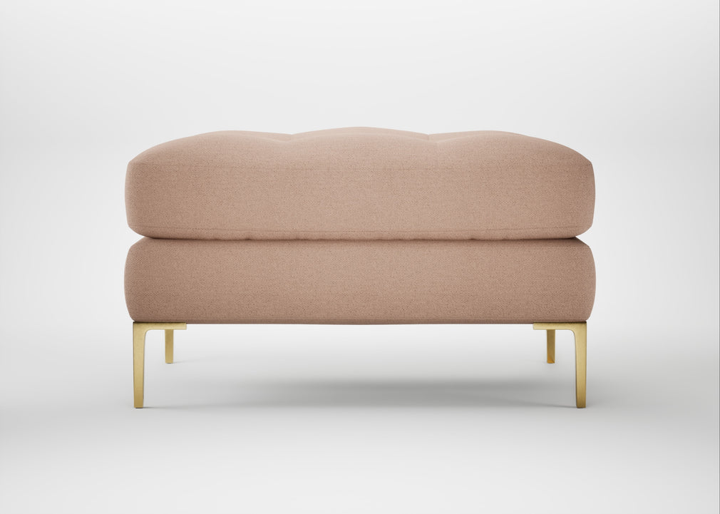 Eton Footstool Capelo Linen-Cotton Rosedale / Brass