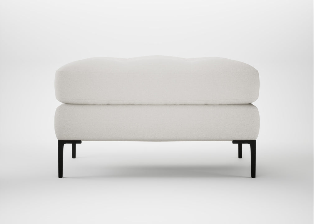 Eton Footstool Capelo Linen-Cotton Sea Salt / Black