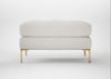 Eton Footstool Capelo Linen-Cotton Sea Salt / Brass