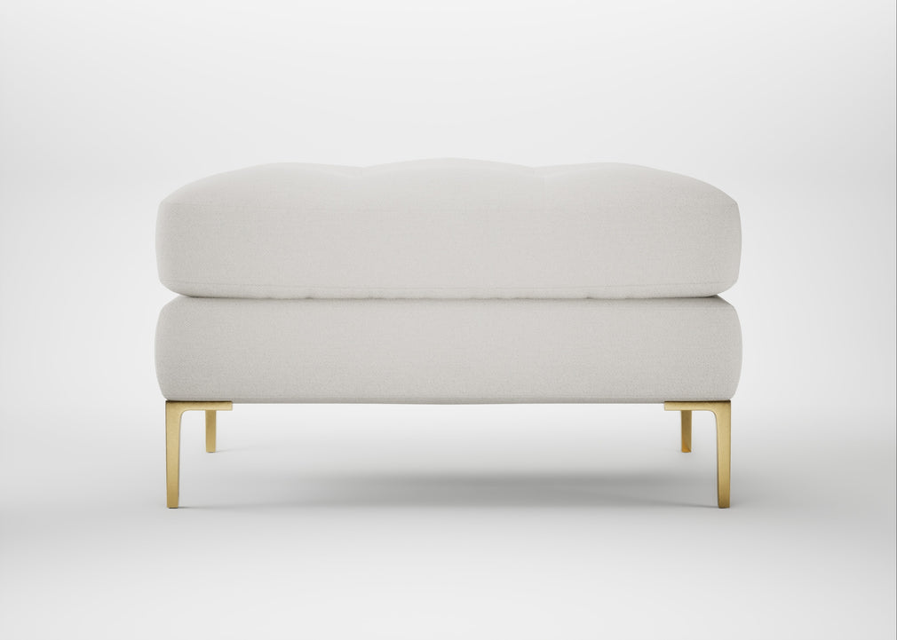Eton Footstool Capelo Linen-Cotton Sea Salt / Brass