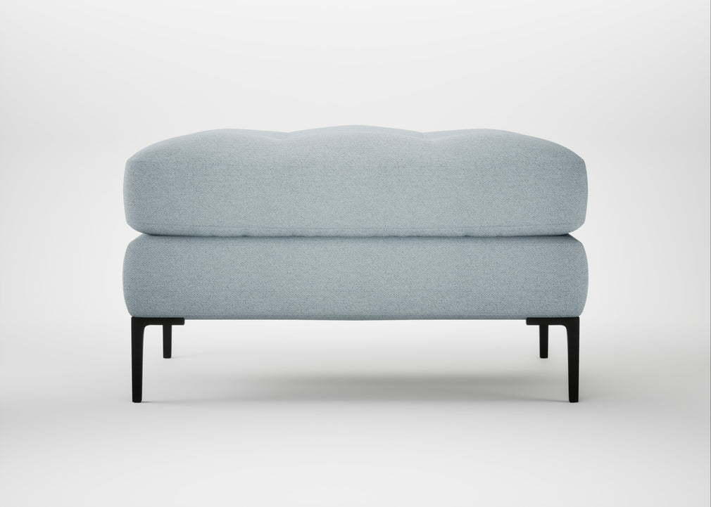 Eton Footstool Capelo Linen-Cotton Sea Shanty / Black