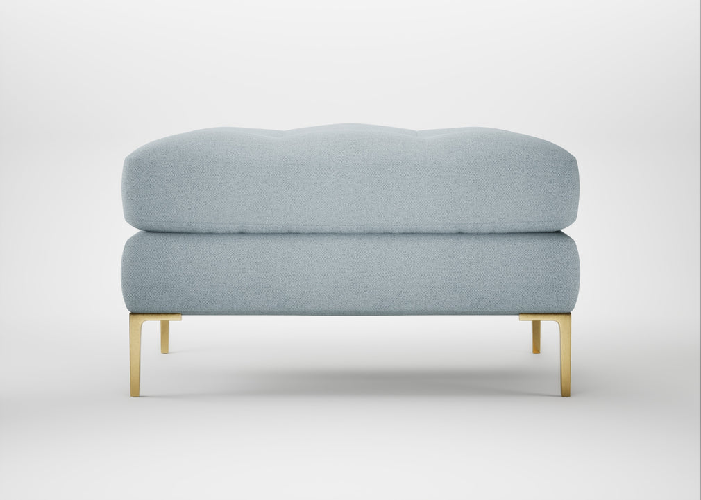 Eton Footstool Capelo Linen-Cotton Sea Shanty / Brass