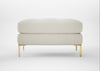 Eton Footstool Chunky Boucle Ecru / Brass