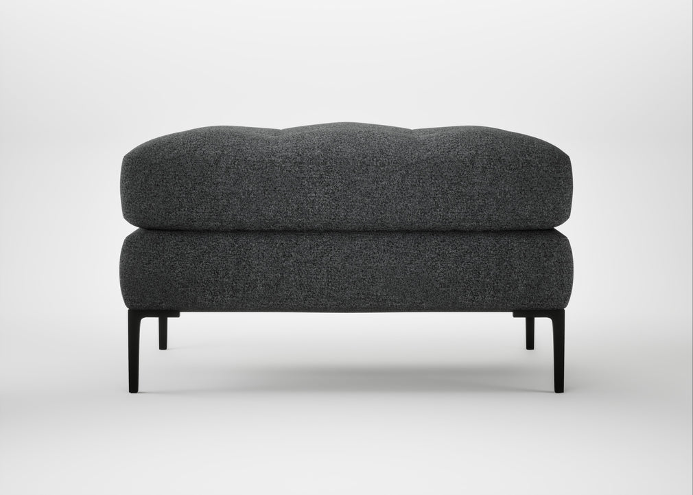Eton Footstool Melton Wool Granite / Black