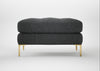 Eton Footstool Melton Wool Granite / Brass