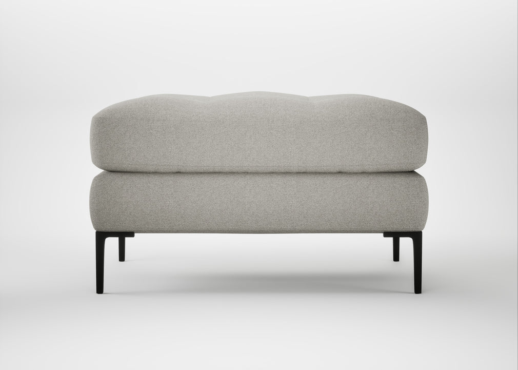 Eton Footstool Melton Wool Limestone / Black