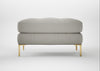 Eton Footstool Melton Wool Limestone / Brass
