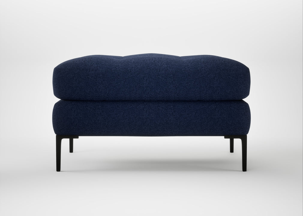 Eton Footstool Melton Wool New Navy / Black