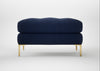 Eton Footstool Melton Wool New Navy / Brass