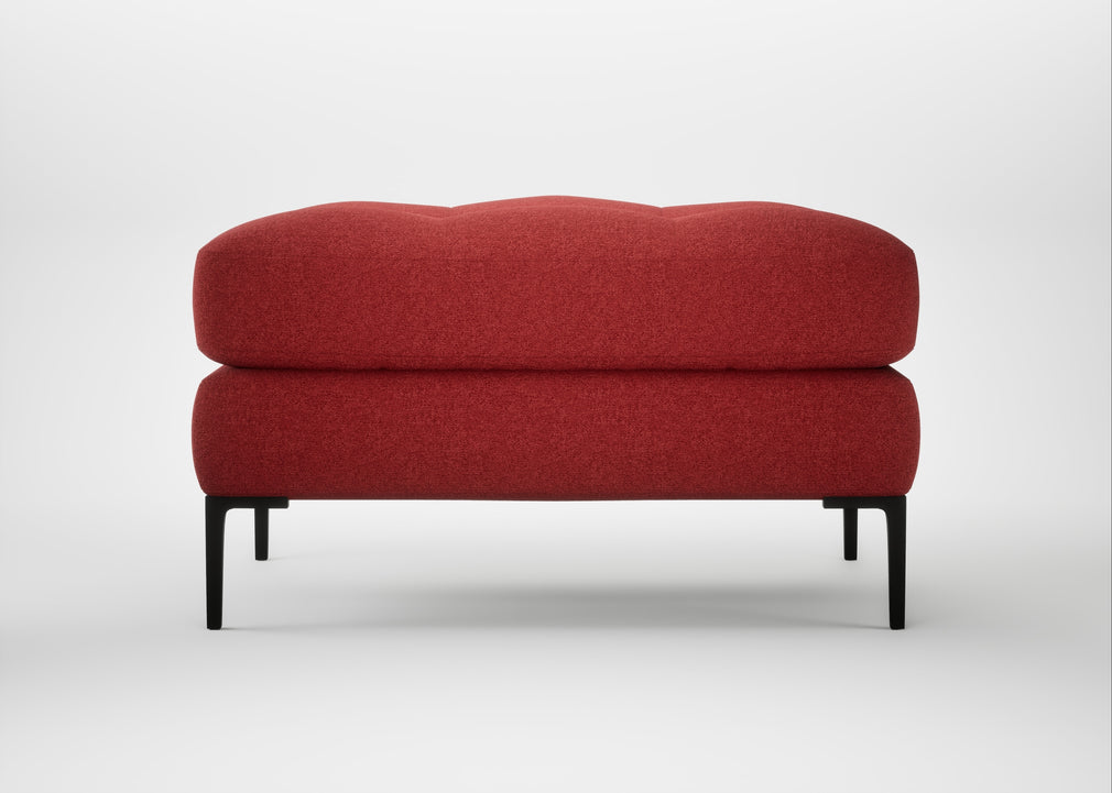 Eton Footstool Melton Wool Red Oxide / Black