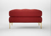 Eton Footstool Melton Wool Red Oxide / Brass