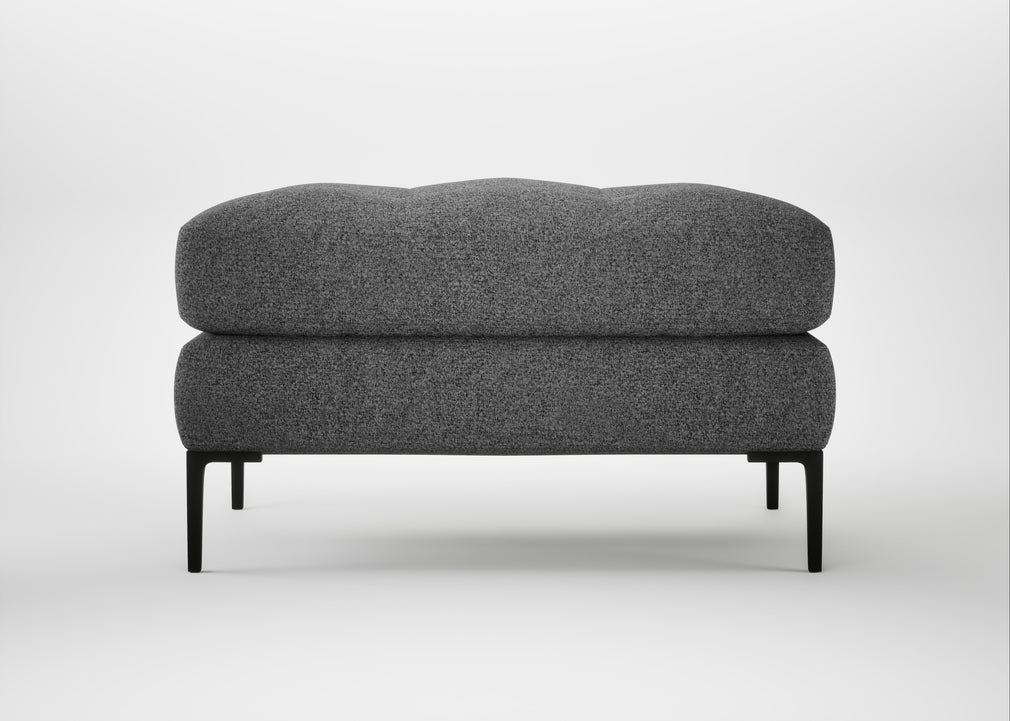 Eton Footstool Melton Wool Shale / Black