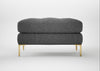 Eton Footstool Melton Wool Shale / Brass