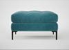 Eton Footstool Smart Luxe Velvet Airforce Blue / Black