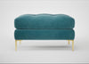 Eton Footstool Smart Luxe Velvet Airforce Blue / Brass