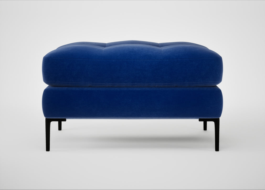 Eton Footstool Smart Luxe Velvet Azure / Black