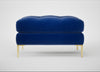 Eton Footstool Smart Luxe Velvet Azure / Brass