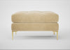 Eton Footstool Smart Luxe Velvet Biscuit / Brass