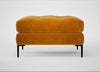 Eton Footstool Smart Luxe Velvet Cognac / Black