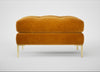 Eton Footstool Smart Luxe Velvet Cognac / Brass