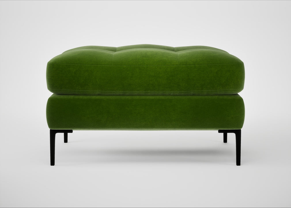 Eton Footstool Smart Luxe Velvet Grass / Black