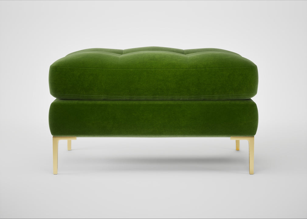 Eton Footstool Smart Luxe Velvet Grass / Brass
